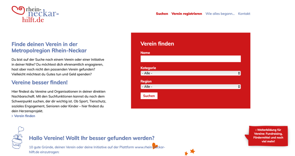 screenshot rhein neckar hilft de 1142x603 - "rhein-neckar-hilft.de" braucht nach 10 Jahren Modernisierung